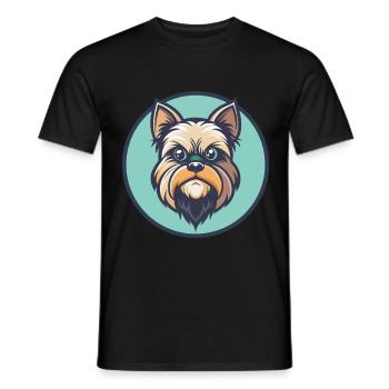 Griffon de Bruxelles Race de chien Dessin animé Kawaii Clipart - T-shirt homme - noir - Devant - AI Model Male 178 light (178cm)