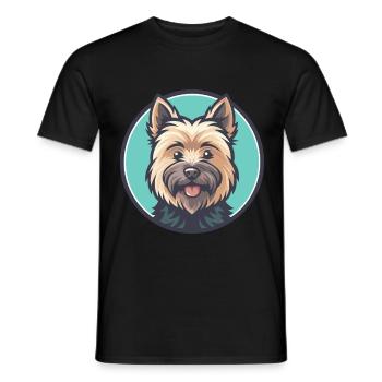 Cairn Terrier Hund Rasse Cartoon Kawaii Clipart Haustier - Männer T-Shirt - Schwarz - Vorne - AI Model Male 178 light (178cm)