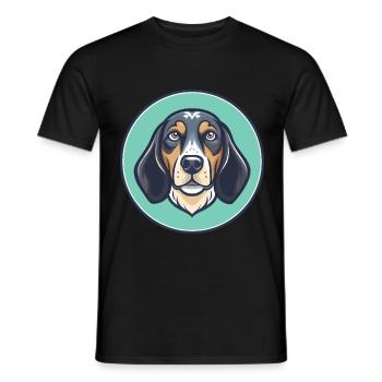 Bluetick Coonhound Dog Breed Cartoon Kawaii - Men's T-Shirt - black - Front - AI Model Male 178 light (178cm)