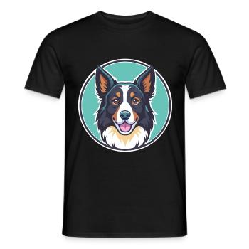 Bucovine Berger Chien Race Dessin animé Kawaii Clipart - T-shirt homme - noir - Devant - AI Model Male 178 light (178cm)