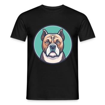 Bulle Boxer Hund Rasse Karikatur Kawaii Clipart Tier - Männer T-Shirt - Schwarz - Vorne - AI Model Male 178 light (178cm)