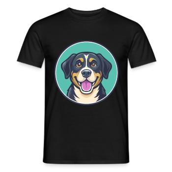 Can De Chira Chien Race Dessin animé Kawaii Clipart Animal de compagnie - T-shirt homme - noir - Devant - AI Model Male 178 light (178cm)