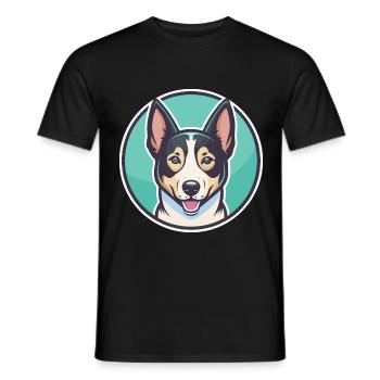 Canaan chien race dessin animé Kawaii Clipart animal de compagnie - T-shirt homme - noir - Devant - AI Model Male 178 light (178cm)