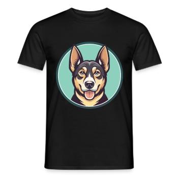 Cao da Serra De Aires Hunderasse Cartoon Kawaii Haustier - Männer T-Shirt - Schwarz - Vorne - AI Model Male 178 light (178cm)