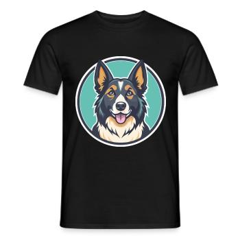 Carpathian Shepherd Dog Breed Funny Cartoon Kawaii - Men's T-Shirt - black - Front - AI Model Male 178 light (178cm)