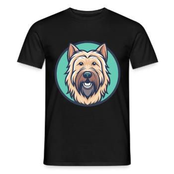 Briard Hund Rasse Cartoon Kawaii Clipart Tier Haustier - Männer T-Shirt - Schwarz - Vorne - AI Model Male 178 light (178cm)