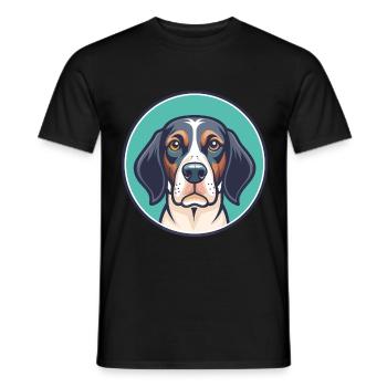 Burgos pointeur chien race dessin animé Kawaii Clipart - T-shirt homme - noir - Devant - AI Model Male 178 light (178cm)