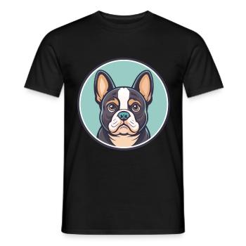 Chien Francais Tricolore Dog Breed Cartoon Kawaii - Men's T-Shirt - black - Front - AI Model Male 178 light (178cm)