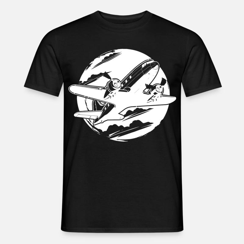 Flugzeug Zeichnung - Männer T-Shirt - Schwarz