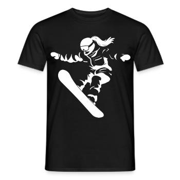 Snowboarderin Zeichnung - Männer T-Shirt - Schwarz - Vorne - AI Model Male 178 light (178cm)