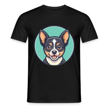 Chongqing Chien Race Dessin animé Kawaii Clipart Animal - T-shirt homme - noir - Devant - AI Model Male 178 light (178cm)