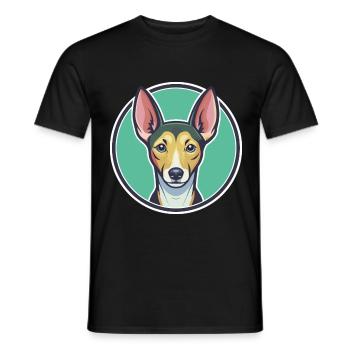 Cirneco Delletna Chien Race Dessin animé Kawaii Clipart - T-shirt homme - noir - Devant - AI Model Male 178 light (178cm)