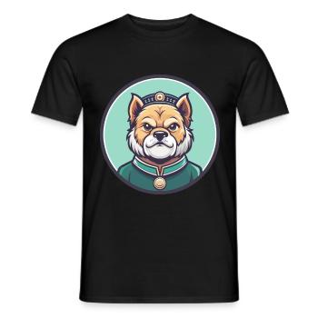 Chinesische kaiserliche Hunderasse Karikatur Kawaii Clipart - Männer T-Shirt - Schwarz - Vorne - AI Model Male 178 light (178cm)