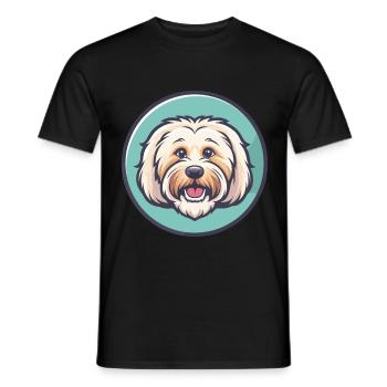 Coton De Tulear Hunderasse Cartoon Kawaii Clipart - Männer T-Shirt - Schwarz - Vorne - AI Model Male 178 light (178cm)