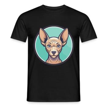 Ecuadorianische haarlose Hunderasse Lustige Karikatur Kawaii - Männer T-Shirt - Schwarz - Vorne - AI Model Male 178 light (178cm)