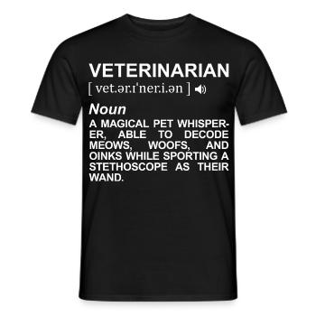 Dictionnaire vétérinaire - T-shirt homme - noir - Devant - AI Model Male 178 light (178cm)