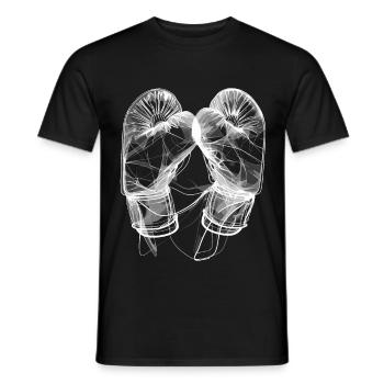 Boxhandschuhe Line Art - Männer T-Shirt - Schwarz - Vorne - AI Model Male 178 light (178cm)