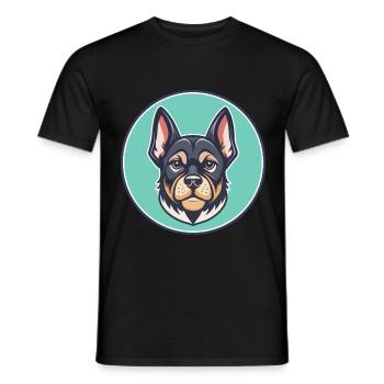Gascon Saintongeois Chien Race Drôle Dessin Animé Kawaii - T-shirt homme - noir - Devant - AI Model Male 178 light (178cm)
