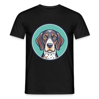 Braque allemand à poil court chien race dessin animé drôle - T-shirt homme - noir - Devant - AI Model Male 178 light (178cm)