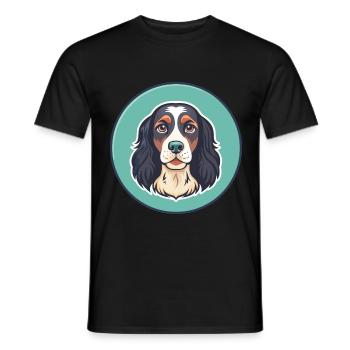 German Spaniel Dog Breed Cartoon Kawaii Clipart - Men's T-Shirt - black - Front - AI Model Male 178 light (178cm)