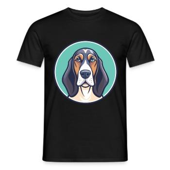 Hannover Hund Hund Rasse Cartoon Kawaii Clipart Haustier - Männer T-Shirt - Schwarz - Vorne - AI Model Male 178 light (178cm)