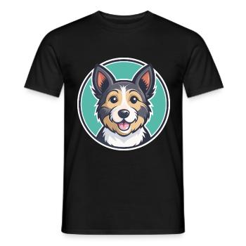 Möwe Terrier Hund Rasse Cartoon Kawaii Clipart Haustier - Männer T-Shirt - Schwarz - Vorne - AI Model Male 178 light (178cm)