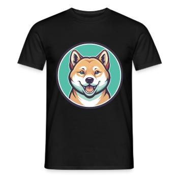Jindo Dog Breed Cartoon Kawaii Clipart Animal Pet - Men's T-Shirt - black - Front - AI Model Male 178 light (178cm)