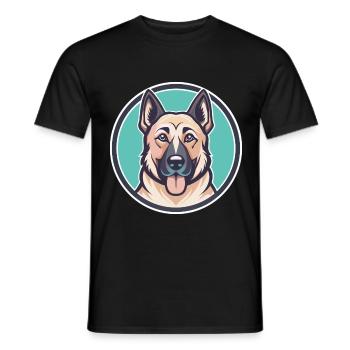 Kangal berger chien race dessin animé Kawaii Clipart - T-shirt homme - noir - Devant - AI Model Male 178 light (178cm)