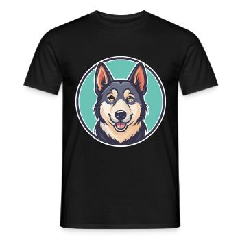 Hygenhund Chien Race Dessin animé Kawaii Clipart Animal - T-shirt homme - noir - Devant - AI Model Male 178 light (178cm)