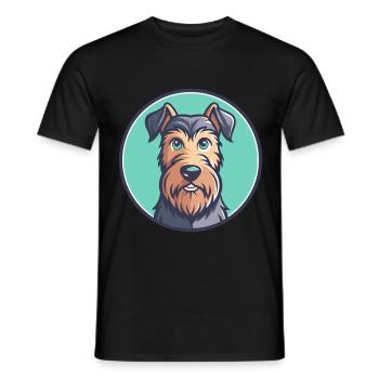 Irish Terrier Dog Breed Cartoon Kawaii Clipart Pet - Men's T-Shirt - black - Front - AI Model Male 178 light (178cm)