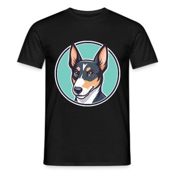 Japanese Terrier Dog Breed Cartoon Kawaii Clipart - Men's T-Shirt - black - Front - AI Model Male 178 light (178cm)