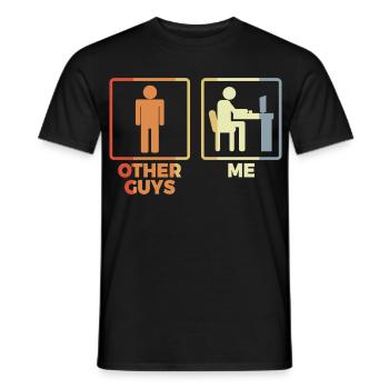 Figurine allumette programmeur - T-shirt homme - noir - Devant - AI Model Male 178 light (178cm)