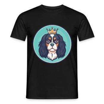 King Charles Spaniel Chien Race Dessin Animé Kawaii Pet - T-shirt homme - noir - Devant - AI Model Male 178 light (178cm)