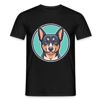 Lancashire Heeler Dog Breed Cartoon Kawaii Clipart - Men's T-Shirt - black - Front - AI Model Male 178 light (178cm)