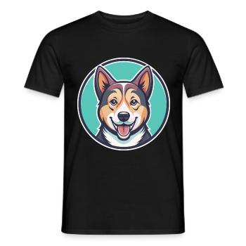 Kintamani Chien Race Dessin Animé Kawaii Clipart Animal - T-shirt homme - noir - Devant - AI Model Male 178 light (178cm)