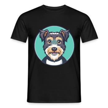 Lucas Terrier Chien Race Dessin animé Kawaii Clipart Animal de compagnie - T-shirt homme - noir - Devant - AI Model Male 178 light (178cm)