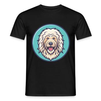 Komondor Chien Race Coloré Dessin Animé Kawaii Clipart - T-shirt homme - noir - Devant - AI Model Male 178 light (178cm)