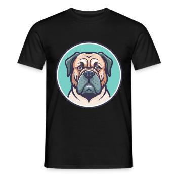 Kurdische Dogge Hunderasse Cartoon Kawaii Clipart - Männer T-Shirt - Schwarz - Vorne - AI Model Male 178 light (178cm)