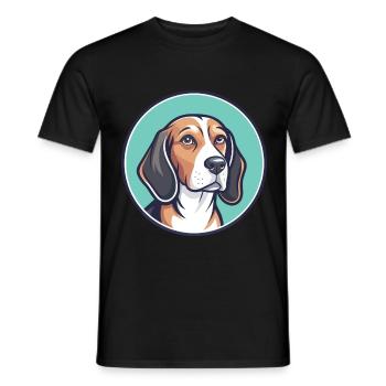 Lévrier letton chien race dessin animé Kawaii Clipart animal de compagnie - T-shirt homme - noir - Devant - AI Model Male 178 light (178cm)