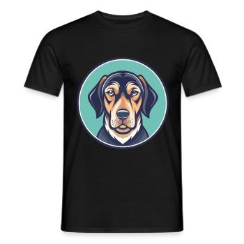 Majestic Tree Hound Dog Breed Funny Cartoon Kawaii - Men's T-Shirt - black - Front - AI Model Male 178 light (178cm)