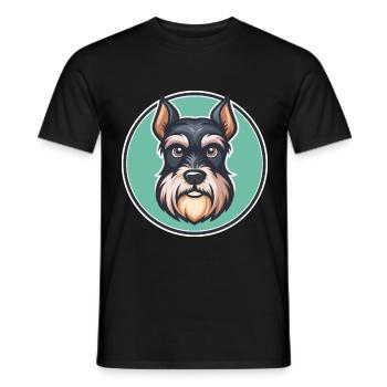 Schnauzer miniature race de chien drôle dessin animé Kawaii - T-shirt homme - noir - Devant - AI Model Male 178 light (178cm)