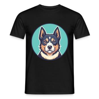 Molosse Chien Race Coloré Dessin animé Kawaii Clipart - T-shirt homme - noir - Devant - AI Model Male 178 light (178cm)
