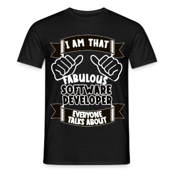 Software Developer Funny Saying Gift - Men's T-Shirt - black - Front - AI Model Male 178 light (178cm)