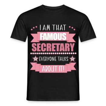 Secrétaire Profession Bureau Dames Cadeau - T-shirt homme - noir - Devant - AI Model Male 178 light (178cm)
