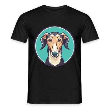 Vieux lévrier croate race de chien dessin animé Kawaii - T-shirt homme - noir - Devant - AI Model Male 178 light (178cm)