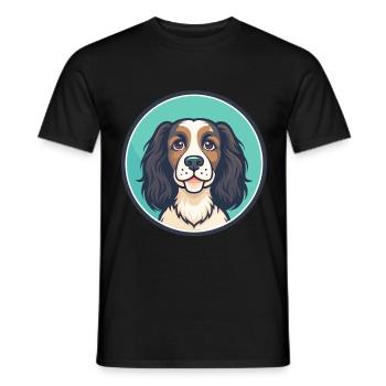 Norfolk Spaniel Dog Breed Cartoon Kawaii Clipart - Men's T-Shirt - black - Front - AI Model Male 178 light (178cm)
