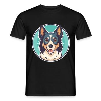 Nordamerikanischer Schäferhund Rasse Karikatur Kawaii - Männer T-Shirt - Schwarz - Vorne - AI Model Male 178 light (178cm)