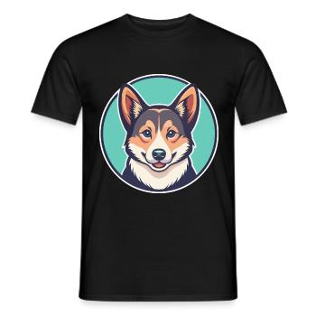 Norwegischer Lundehund Hunderasse Lustige Karikatur Kawaii - Männer T-Shirt - Schwarz - Vorne - AI Model Male 178 light (178cm)