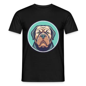 Neapolitanische Dogge Hunderasse Karikatur Kawaii - Männer T-Shirt - Schwarz - Vorne - AI Model Male 178 light (178cm)