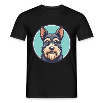 Paisley Terrier Hunderasse Cartoon Kawaii Clipart - Männer T-Shirt - Schwarz - Vorne - AI Model Male 178 light (178cm)